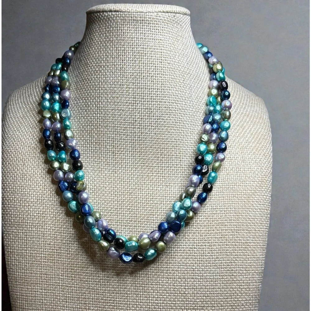 Honora Blue Multicolor Pearl Necklace